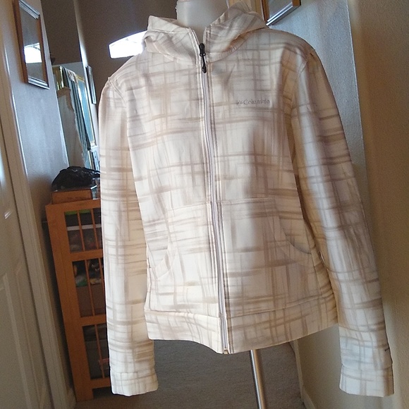 Columbia Jackets & Blazers - Women's like new Columbia omni shield cream print hooded zippered jacket size XL